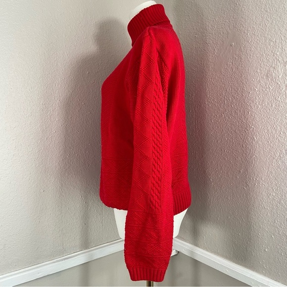 Vintage Pendleton Tight Knit Turtleneck Sweater Red Size XL - Picture 2 of 7
